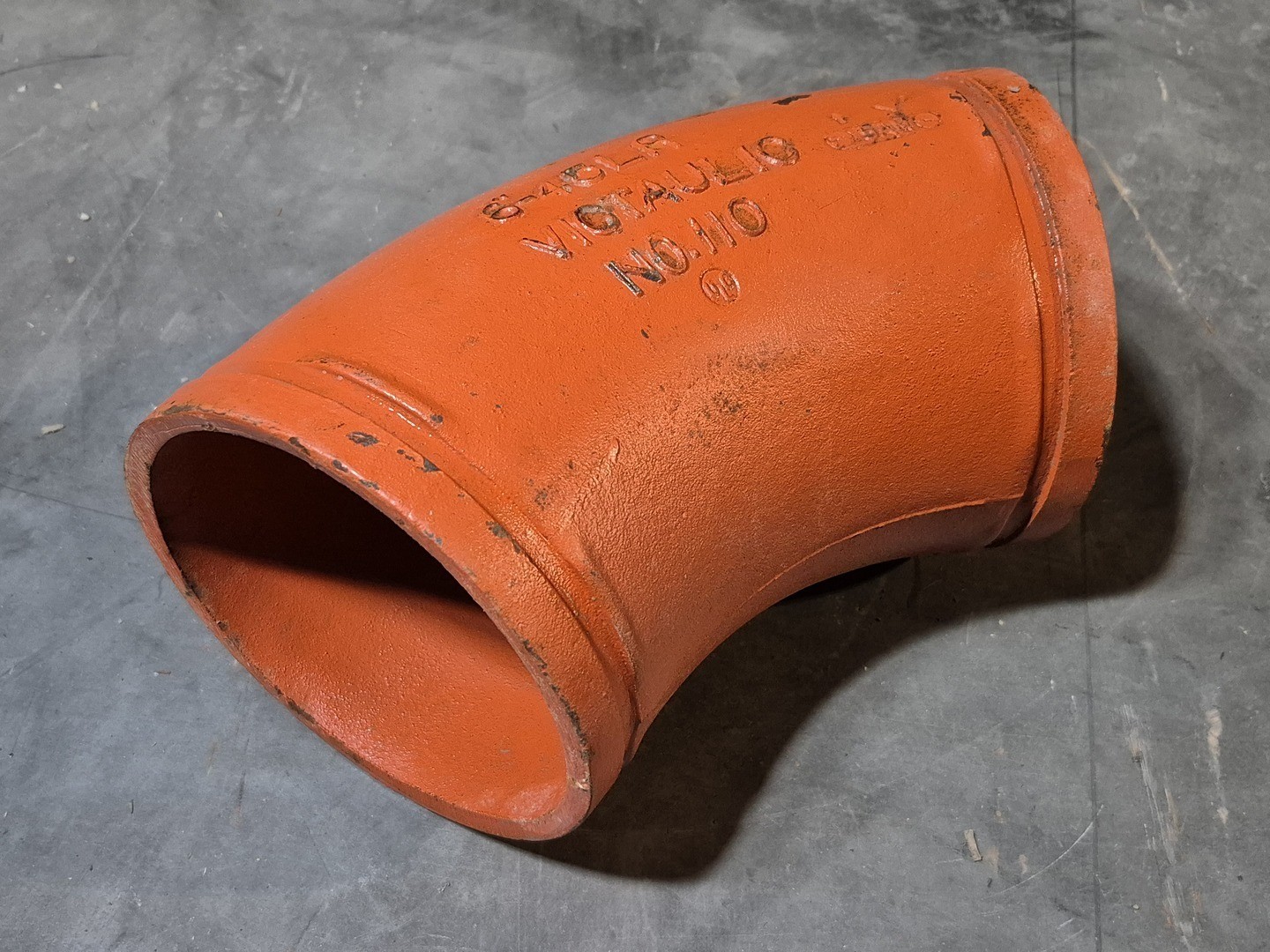 Victaulic No. 110 6″ Grooved 45° Elbow Fitting, Ptd. Orange – Parts