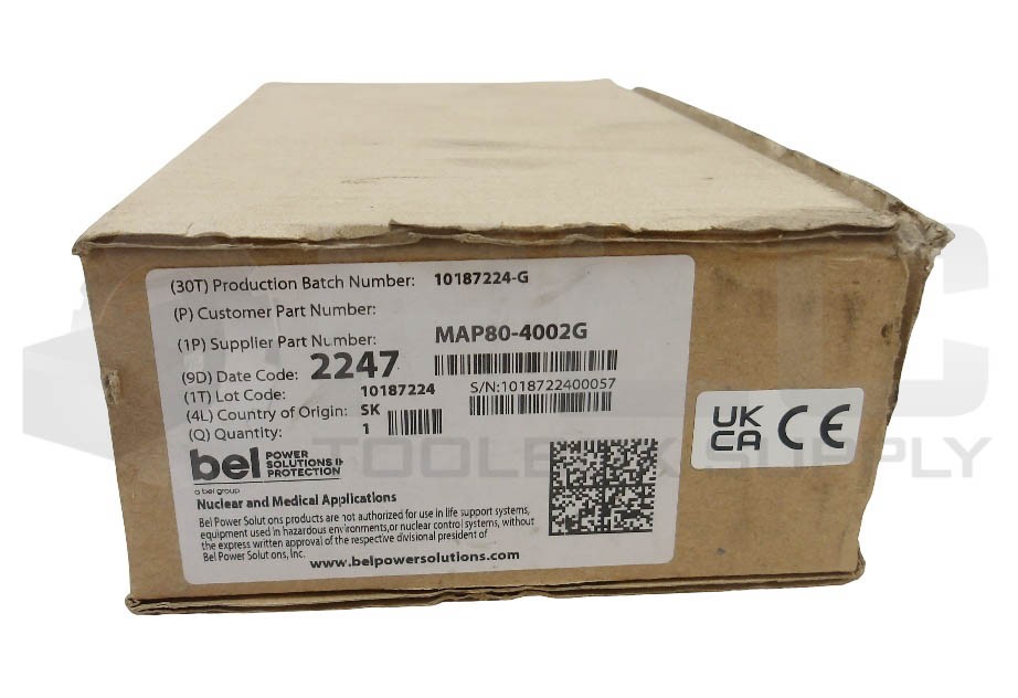 NEW BEL POWER SOLUTIONS MAP80-4002 POWER SUPPLY 110-230V 50/60HZ 2.5A
