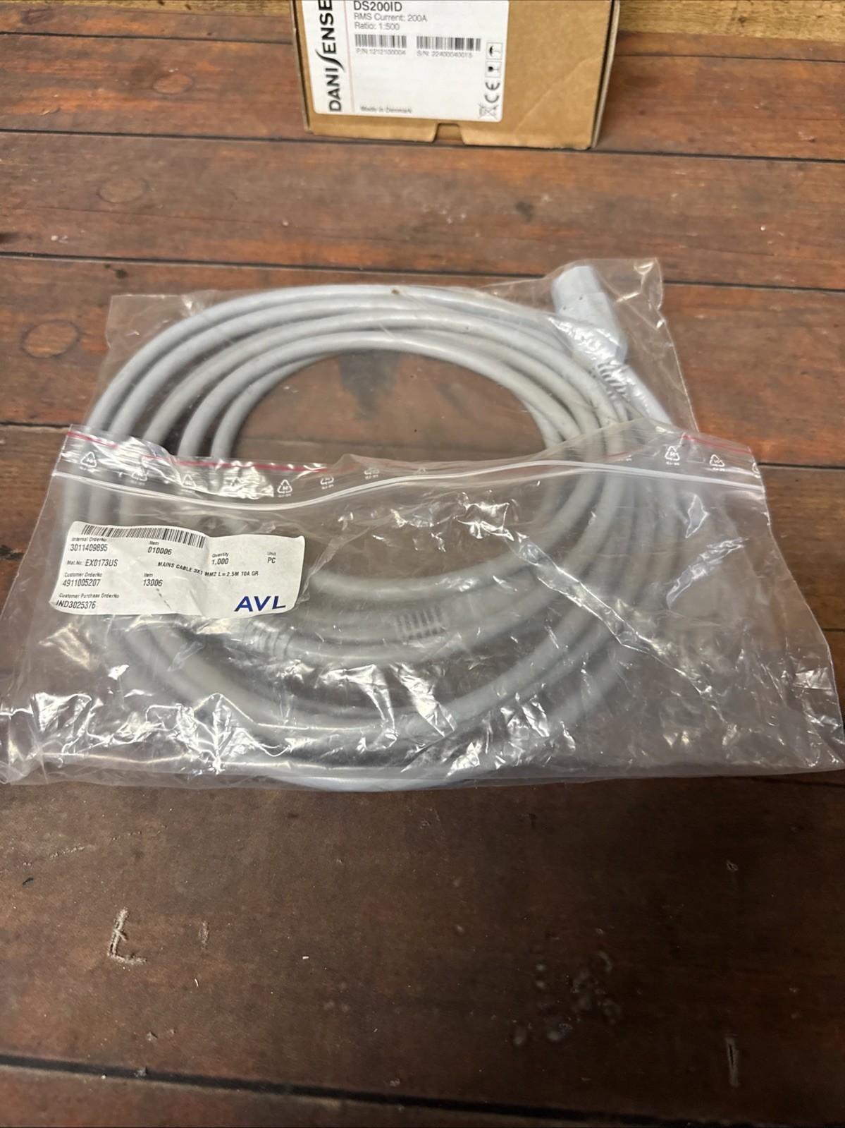 AVL 3x1mm² Power Cable 2.5m 10A Gray Industrial Cord Lot of 2 New