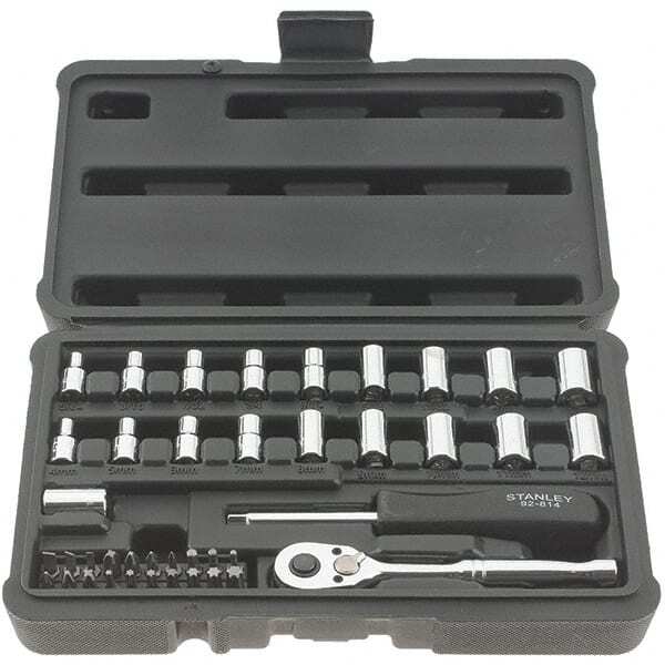 Stanley STMT74860 Standard Socket Set: 41 Pc, 5/32 to 11/16″ Socket, 12 Point