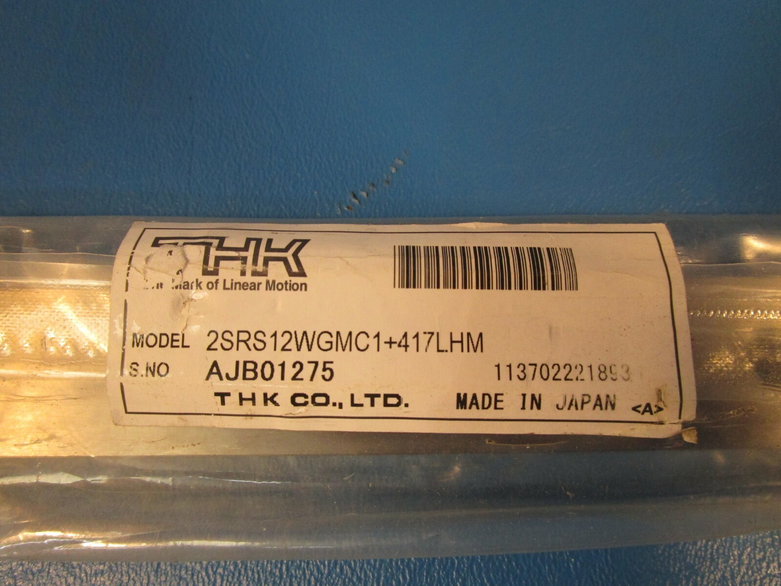 THK, 2SRS12WGMC1+417 LHM, two SRS12WGM Linear Guide Blocks on a 417mm Rail