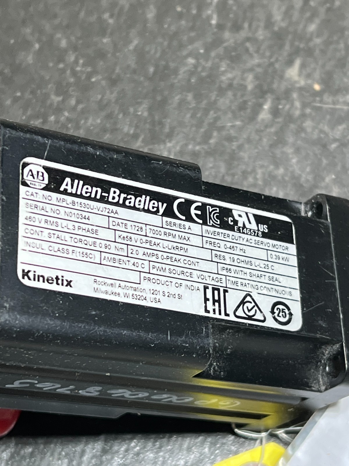 allen bradley mpl-b1530u-vj72aa nos no packaging shelfware
