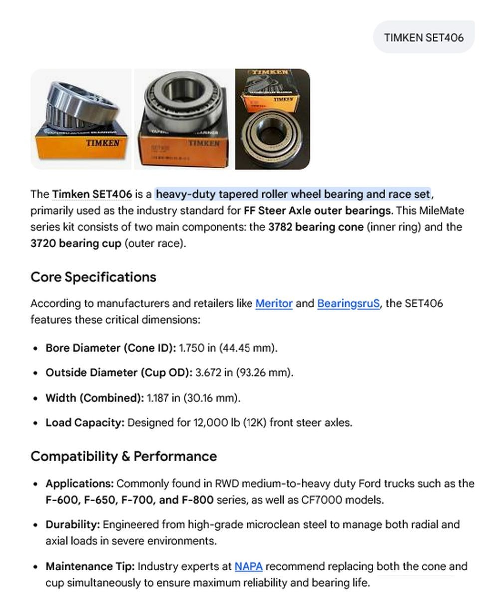 1 NEW TIMKEN SET406 TAPER ROLLER BEARING CUP CONE ASSEMBLY NIB ***MAKE OFFER***