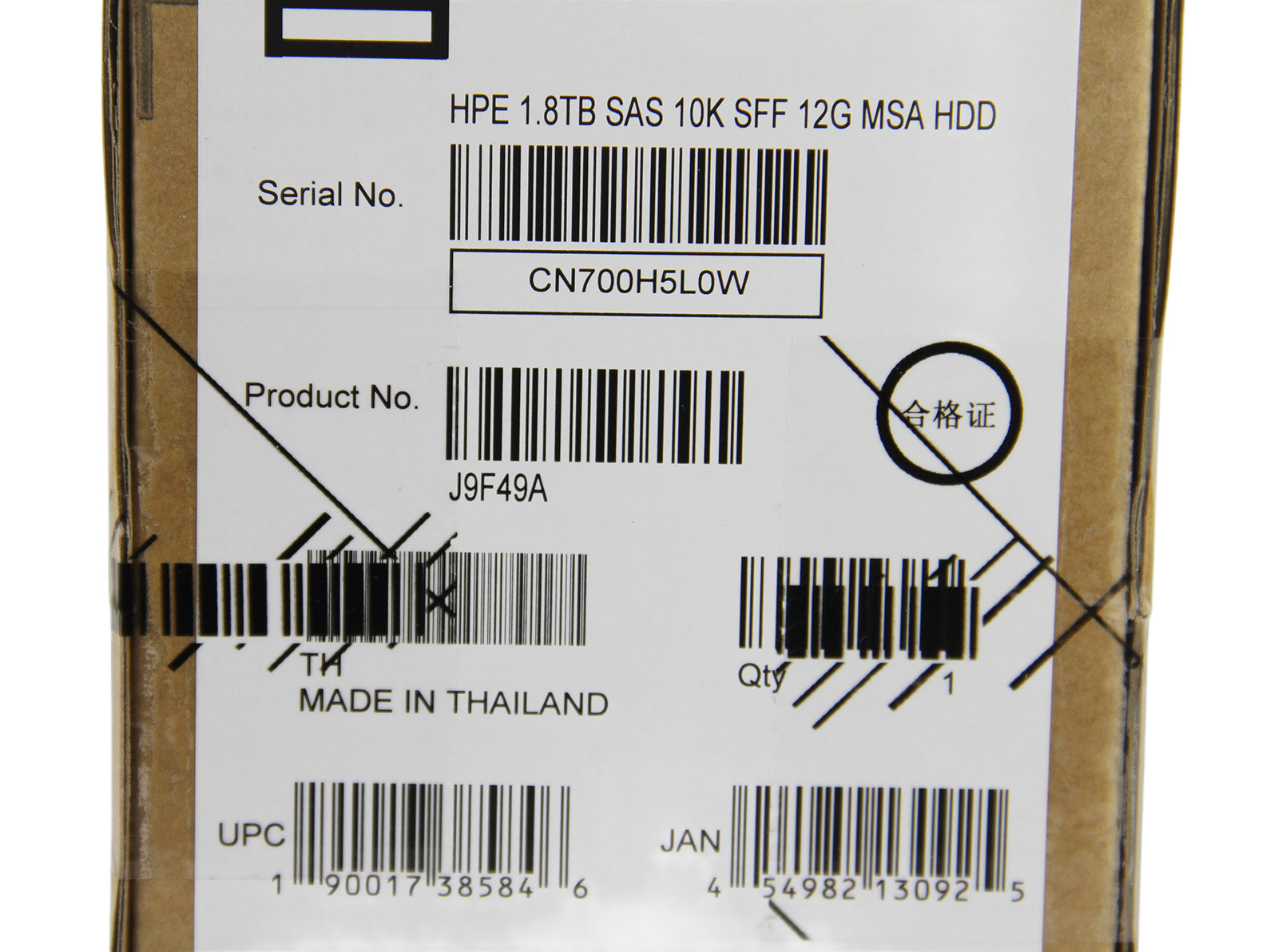 HPE J9F49A MSA 1.8TB 2.5″ SAS 10K 12G SFF BC HDD Hard Drive 787649-001 New -US