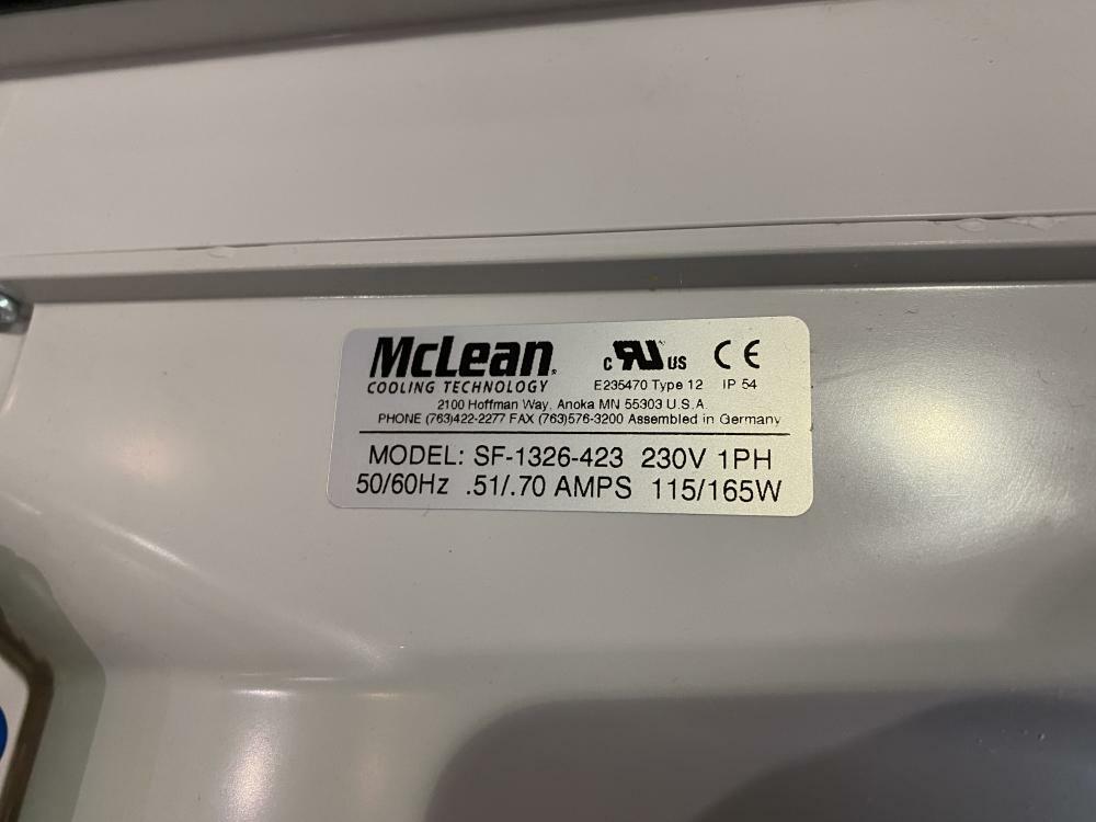 MCLEAN / HOFFMAN COOLING FAN # SF1326-423 230VAC 1PH. 165WATTS IP54 NEW!