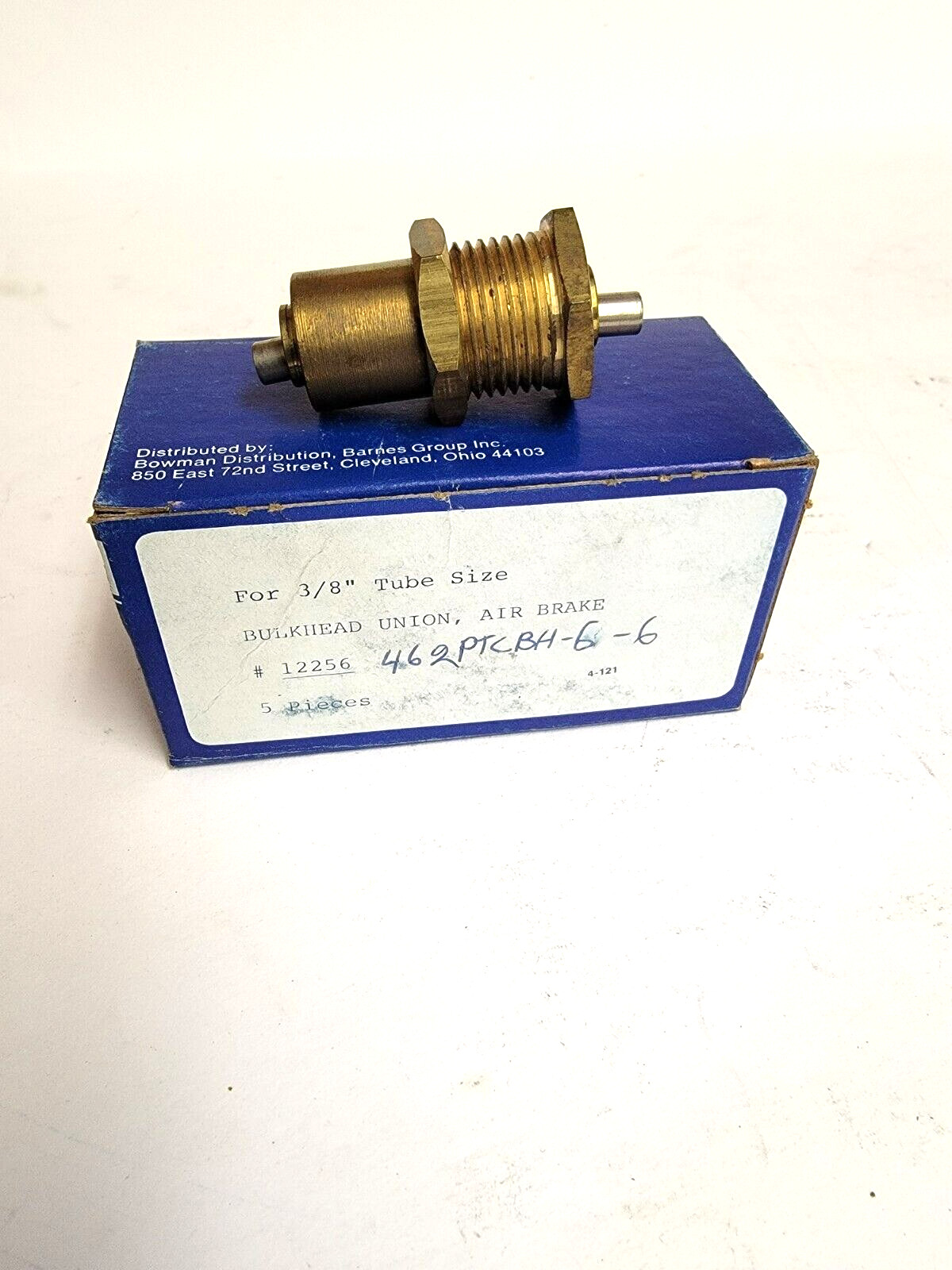 5 PC. BOWMAN BULKHEAD UNION, AIR BRAKE. 3/8″. 12256. 462PTCBH-6-6. (5 PER BOX).