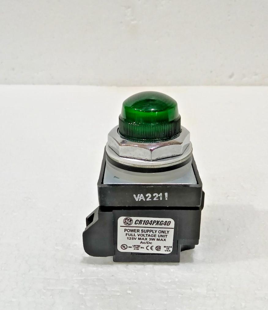 *NEW NO BOX* GENERAL ELECTRIC CR104PXG40 LAMP GREEN LED OIL TIGHT 125 VDC/DC