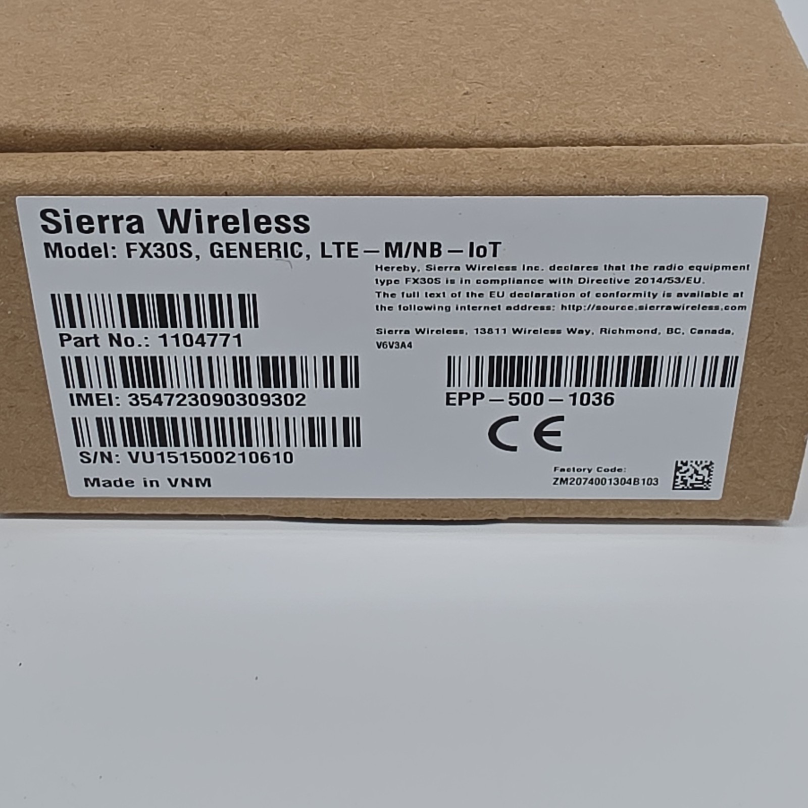 FX30S Sierra Wireless Airlink Cellular Gateway 1104771 3 I/Os GNSS Power Hub IoT
