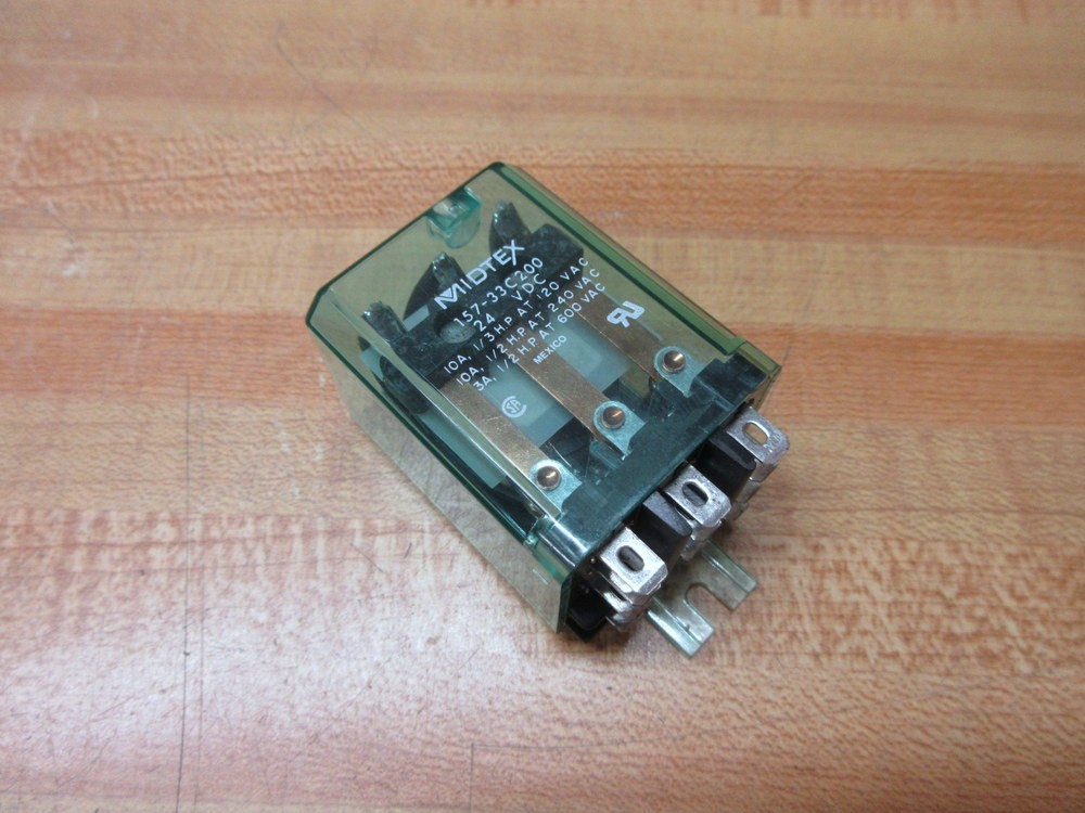 Midtex 157-33C200-24V DC Relay 157-33C200-24VDC (Pack of 3)