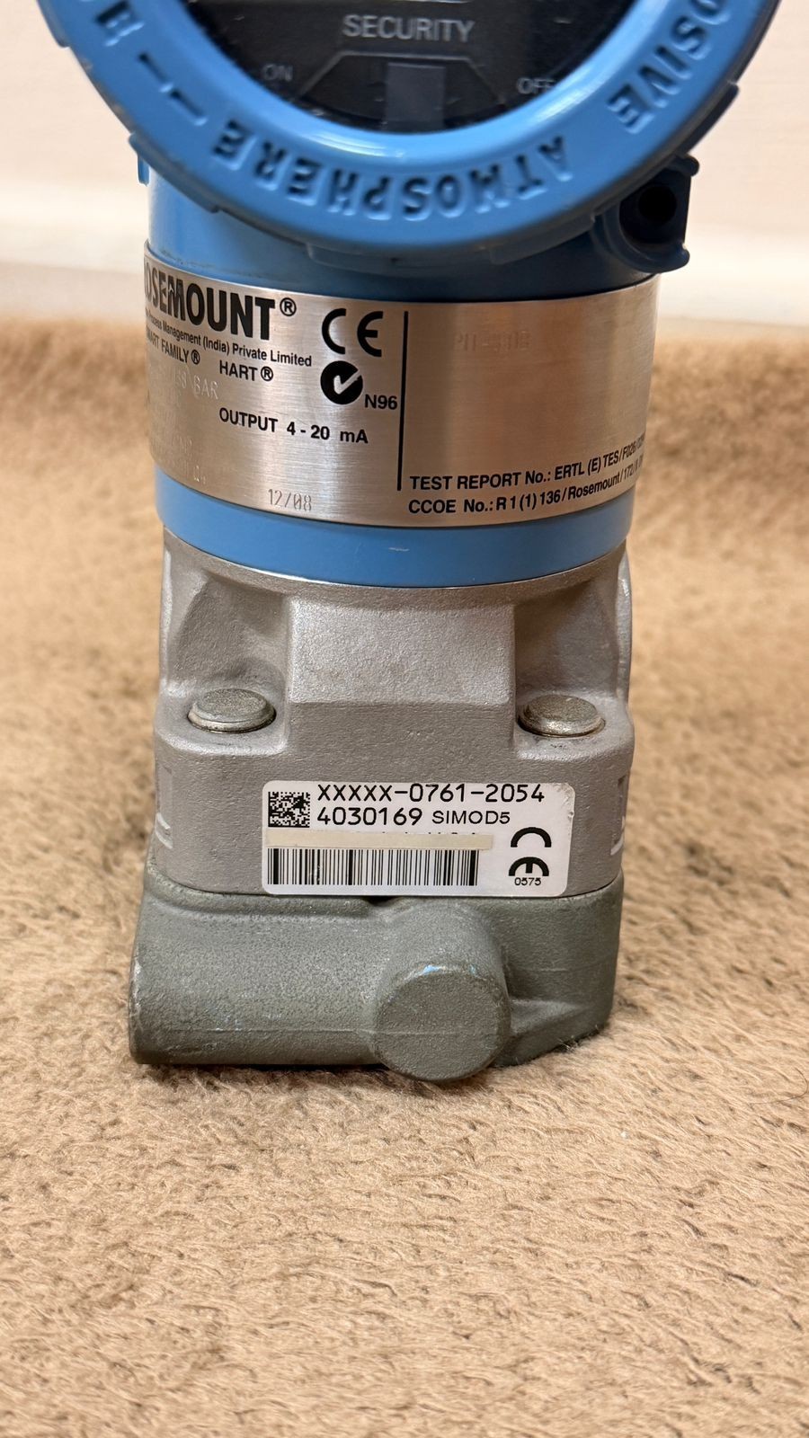Rosemount / Pressure Transmitter / 3051CG5A44A1AM5B4DFQ4 / W.P. 2000PSI-138BAR