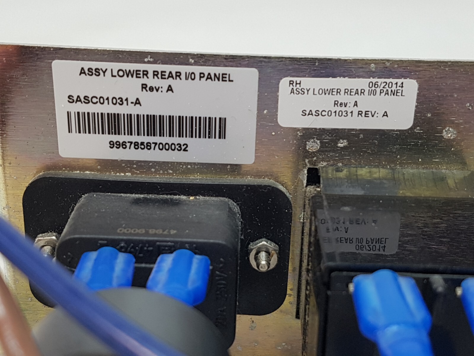 LUMENIS LightSheer INFINITY GA1001804-C, ASSY LOWER REAR I/O PANEL SASC01031-A