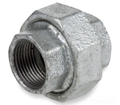 ZMGUN06 1/2″ Galvanized Malleable Iron Union Class 150 NPT Fitting