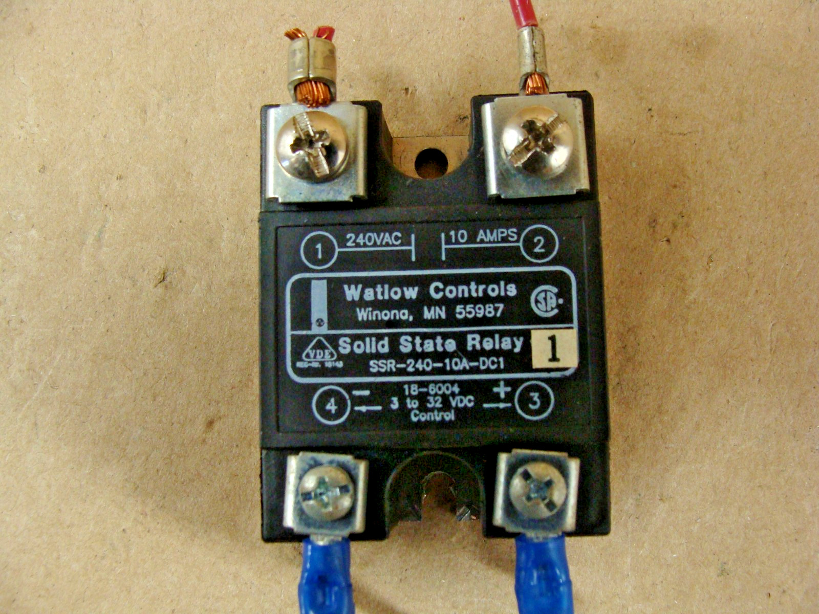 LOT OF 3 WATLOW CONTROLS SOLID STATE RELAYS SSR-240-10A-DC1 240VAC 10A