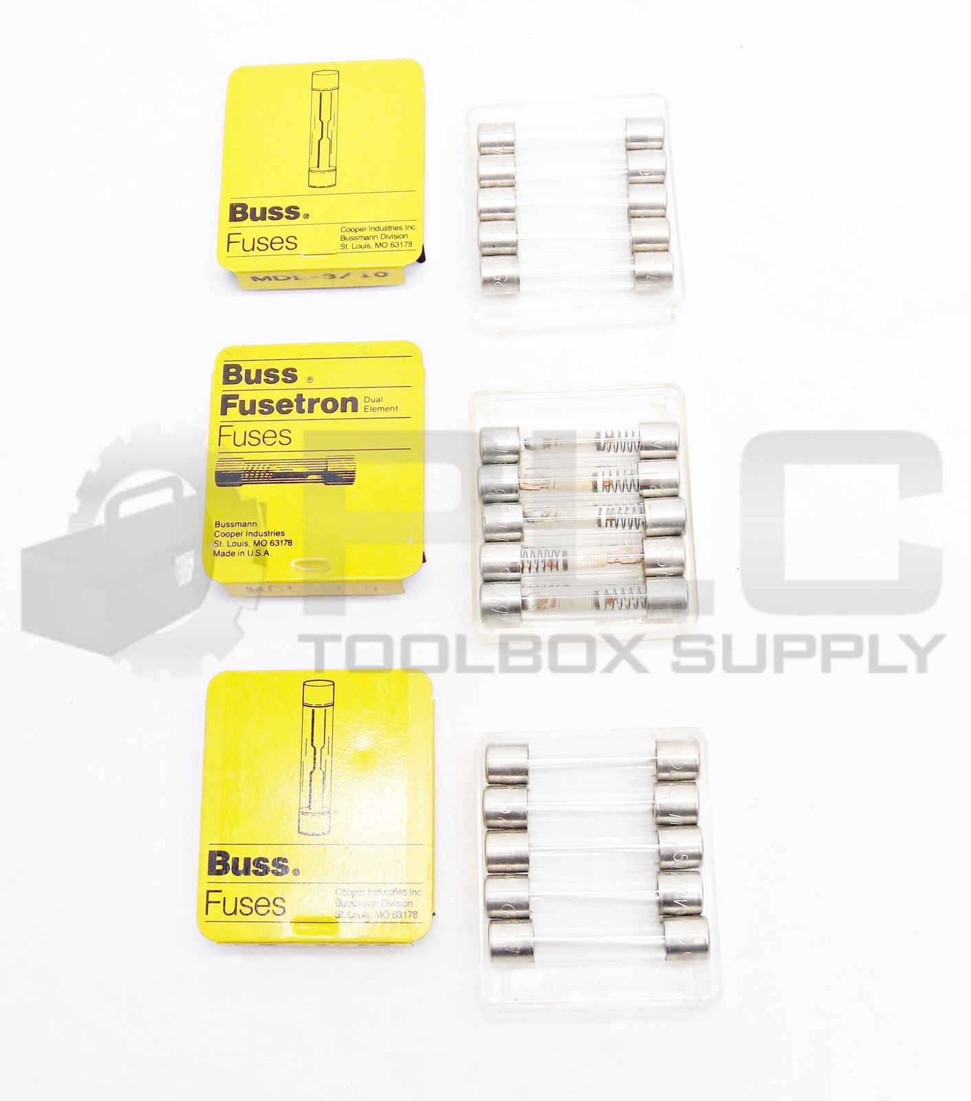 LOT OF 15 NEW BUSS FUSE MDL 3/10 FUSES 250V MD-3/10