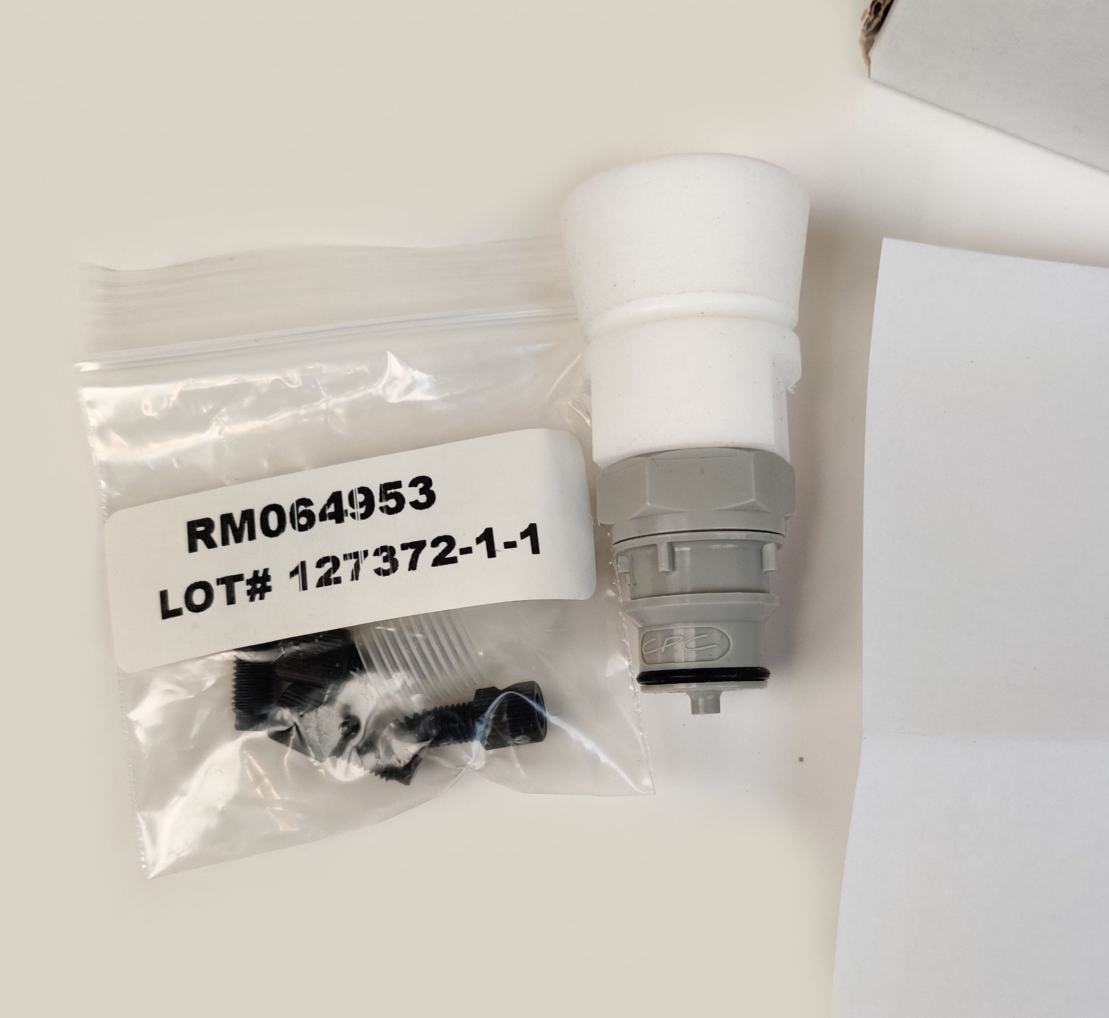 Justrite 28179 HPLC Poly Manifold w/ SS Stacker Connector and Plug Cap 2pcs NEW