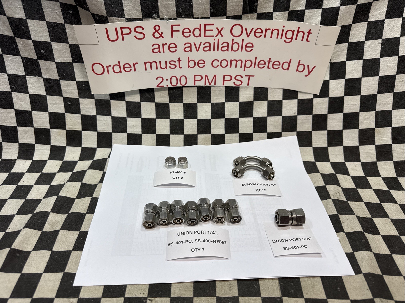SWAGELOK UNION PORT 1/4″ & 3/8″, SS-401-PC, SS-601-PC, SS-400-P, LOT OF 11 #M71