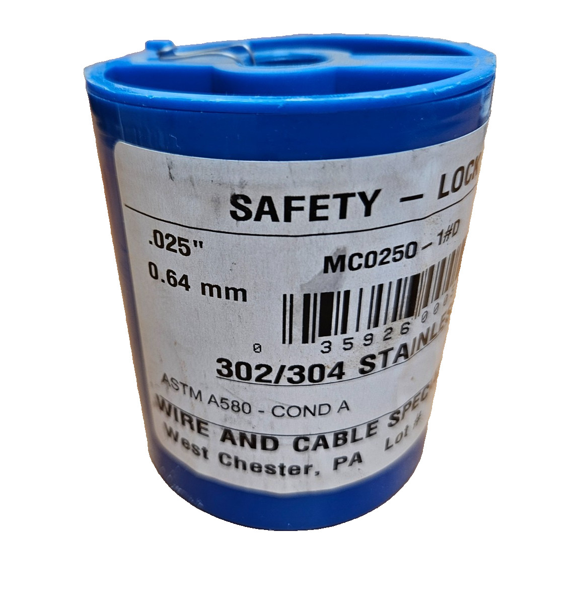 .025″ WCS Stainless Safety Lock Wire MS20995C25 One Pound Roll 595 Feet