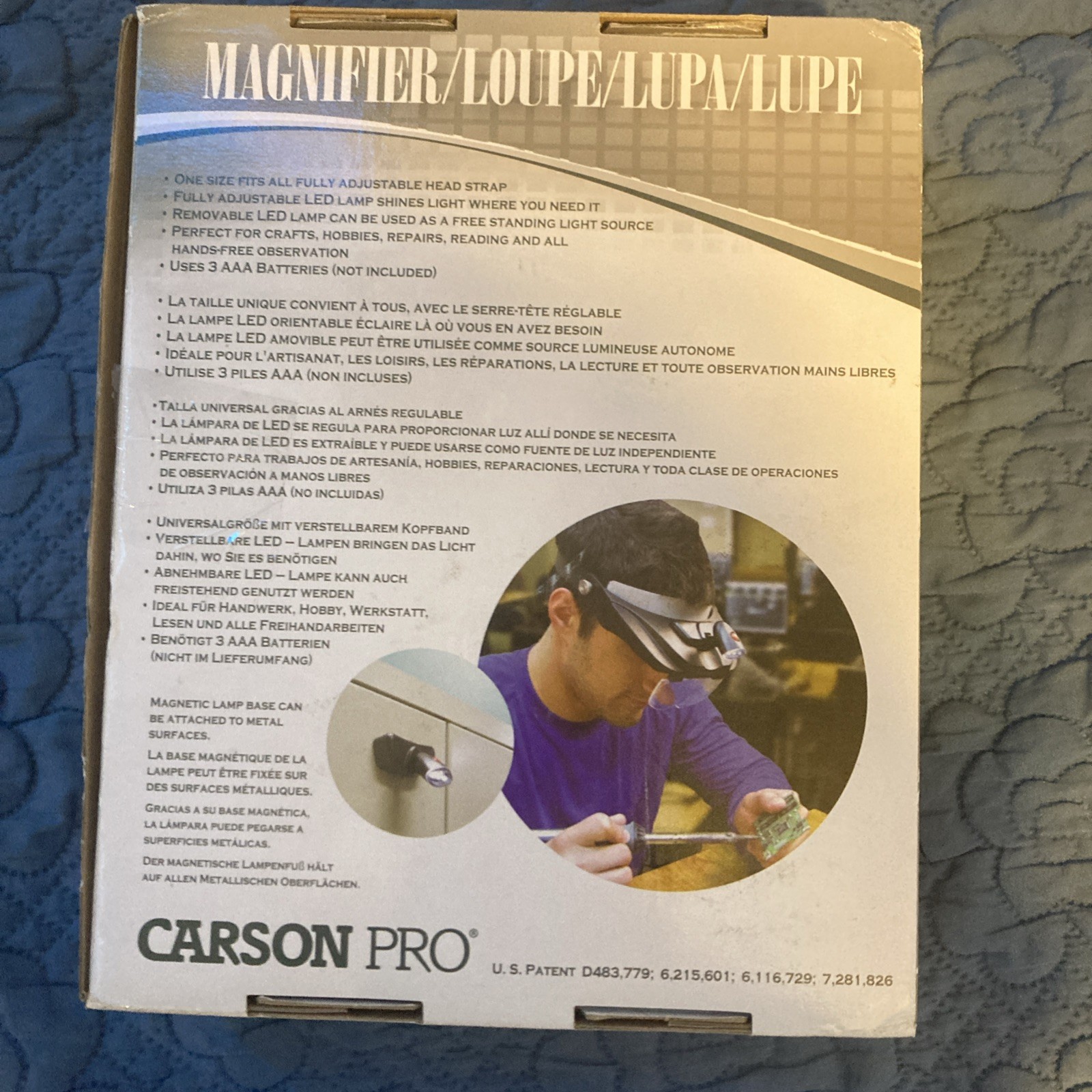 CARSON OPTICAL Acrylic Eyeglass Frame Magnifier 3x Rectangular CP-60