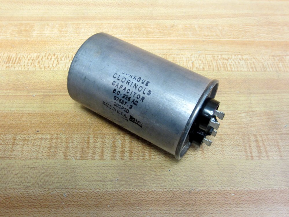 Sprague S7687-2 Clorinol Capacitor 8.0-236 AC