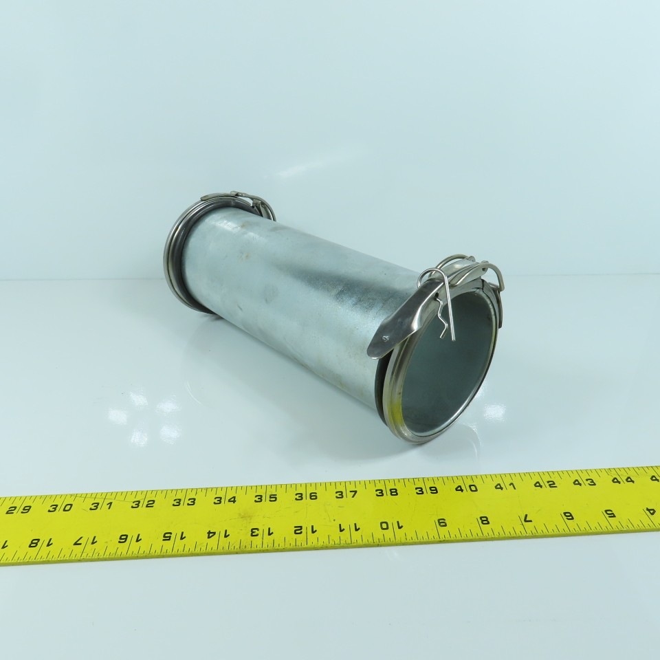 4″ Quick Clamp Rolled Edge Galvanized Steel Duct Pipe Coupling 11-1/2″ OAL