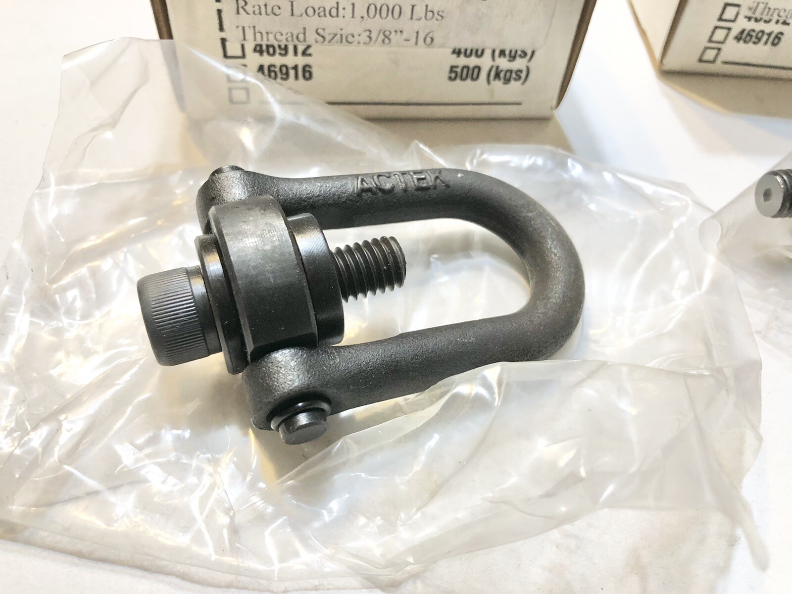 (lot Of 2) ACTEK 1000 LBS 3/8″-16 SAFETY SWIVEL HOIST RING AK46106-N