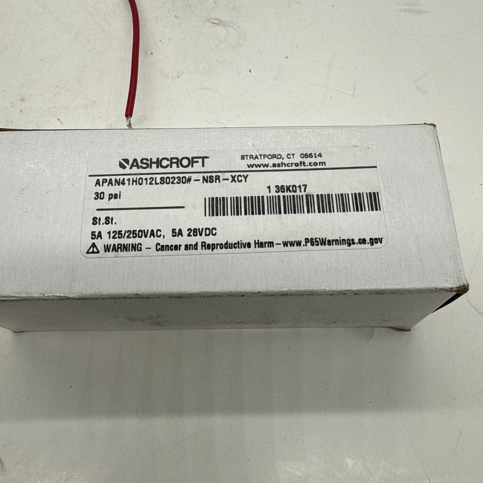 ASHCROFT APAN71H012CS0230#-NSR PressrSwtch,ExplProof,SPDT,6to30psi 36K045