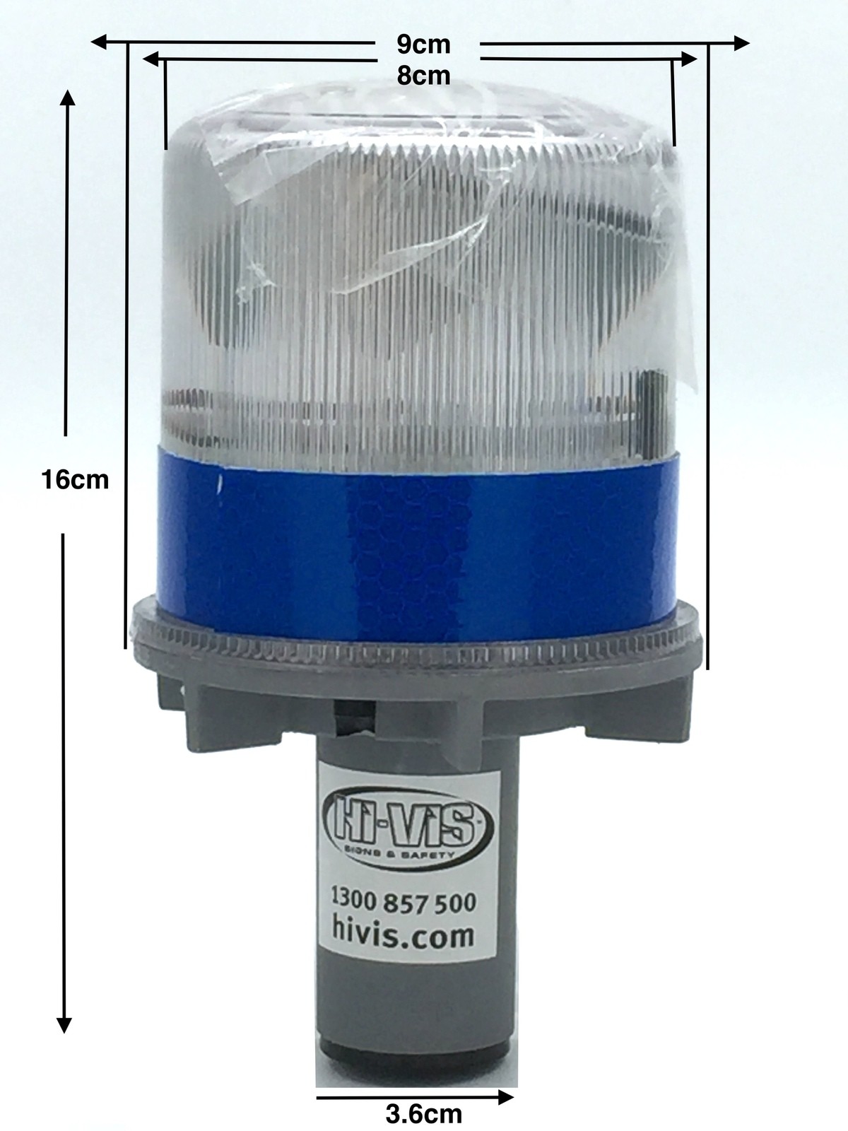HI-VIS Solar Warning Beacon LED Emergency Flashing Light Lamp BLUE x3