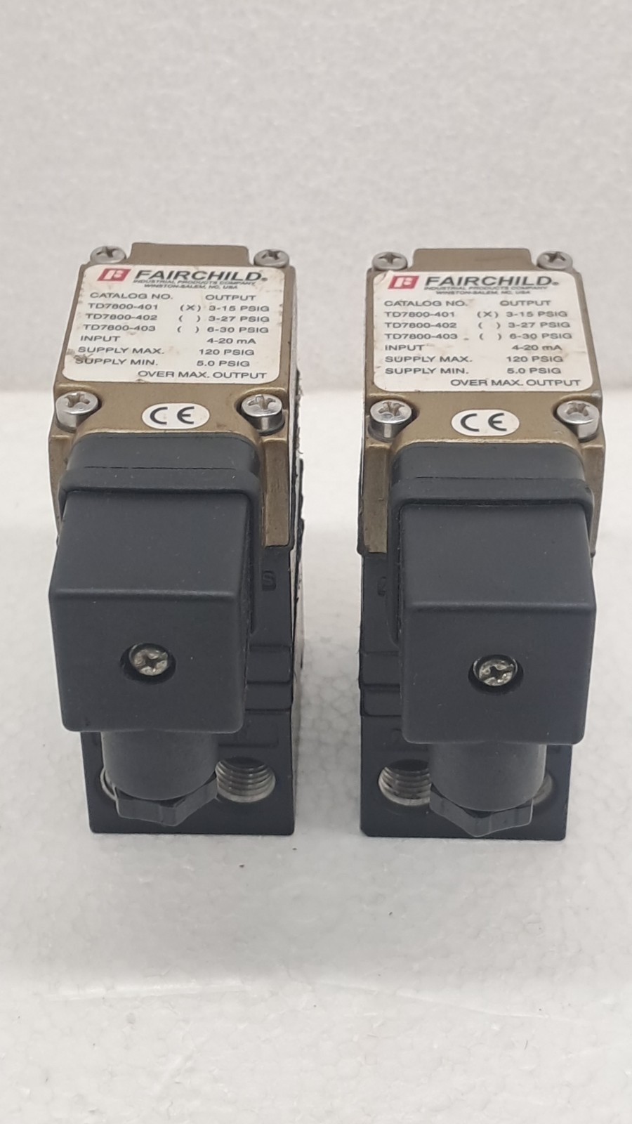 FAIRCHILD TD7800-401 ELECTRO-PNEUMATIC TRANSDUCER