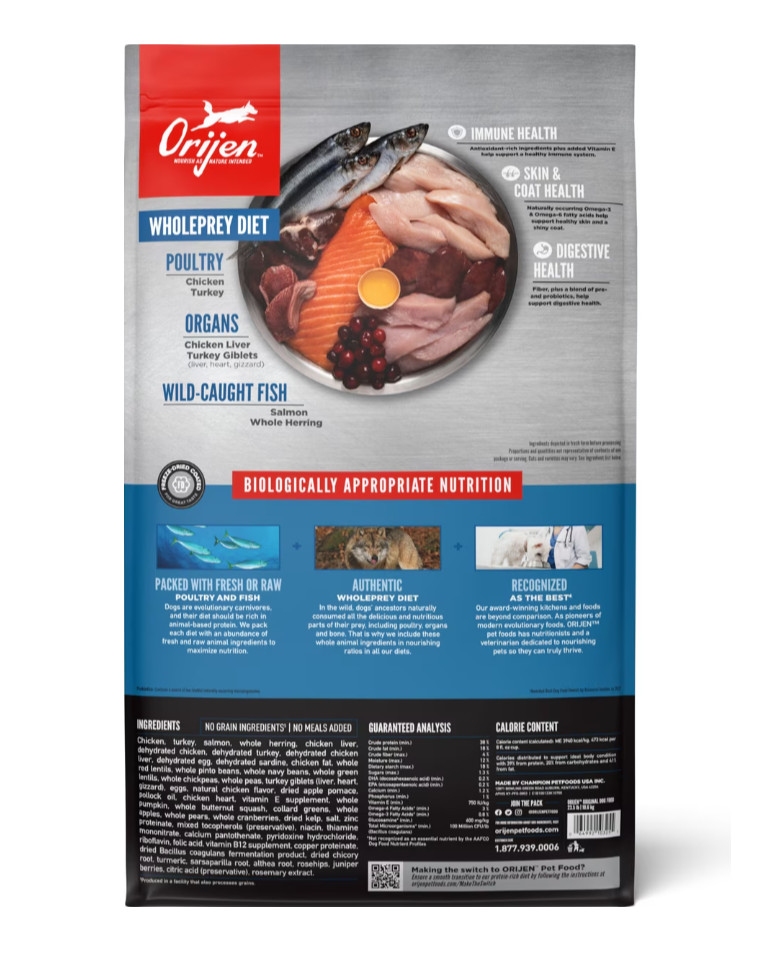 ORIJEN Original Grain-Free High-Protein Dry Dog Food, 23.5-lb bag