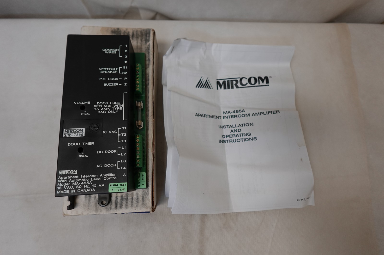 Mircom Apartment Intercom Amplifier Automatic Level Contol MA-485A