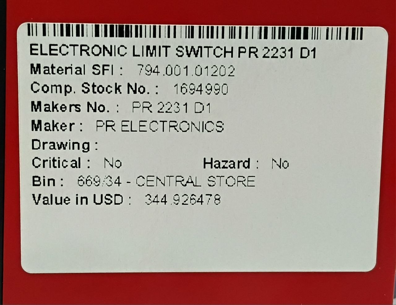 PR Electronics 2231 Trip Amplifier 2231P 24-230VAC 24-250VDC 2W 50/60HZ