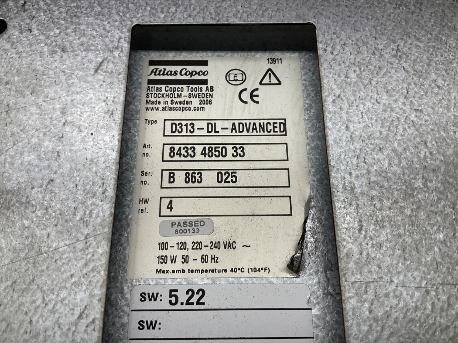 Atlas Copco Tensor DL Advanced D313 Drive Controller 8433 4850 33 #05D67PR5*IAC