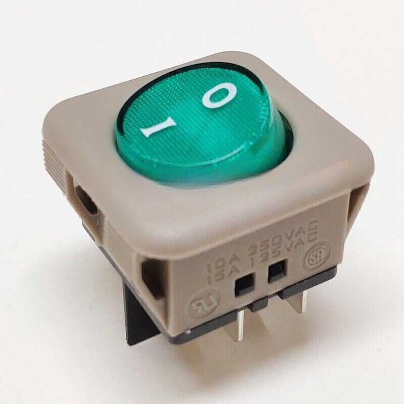 2PC FOR PRONIC R2 Rocker Switch 15A 4 Feet Round Green Light Switch R21-22C-36