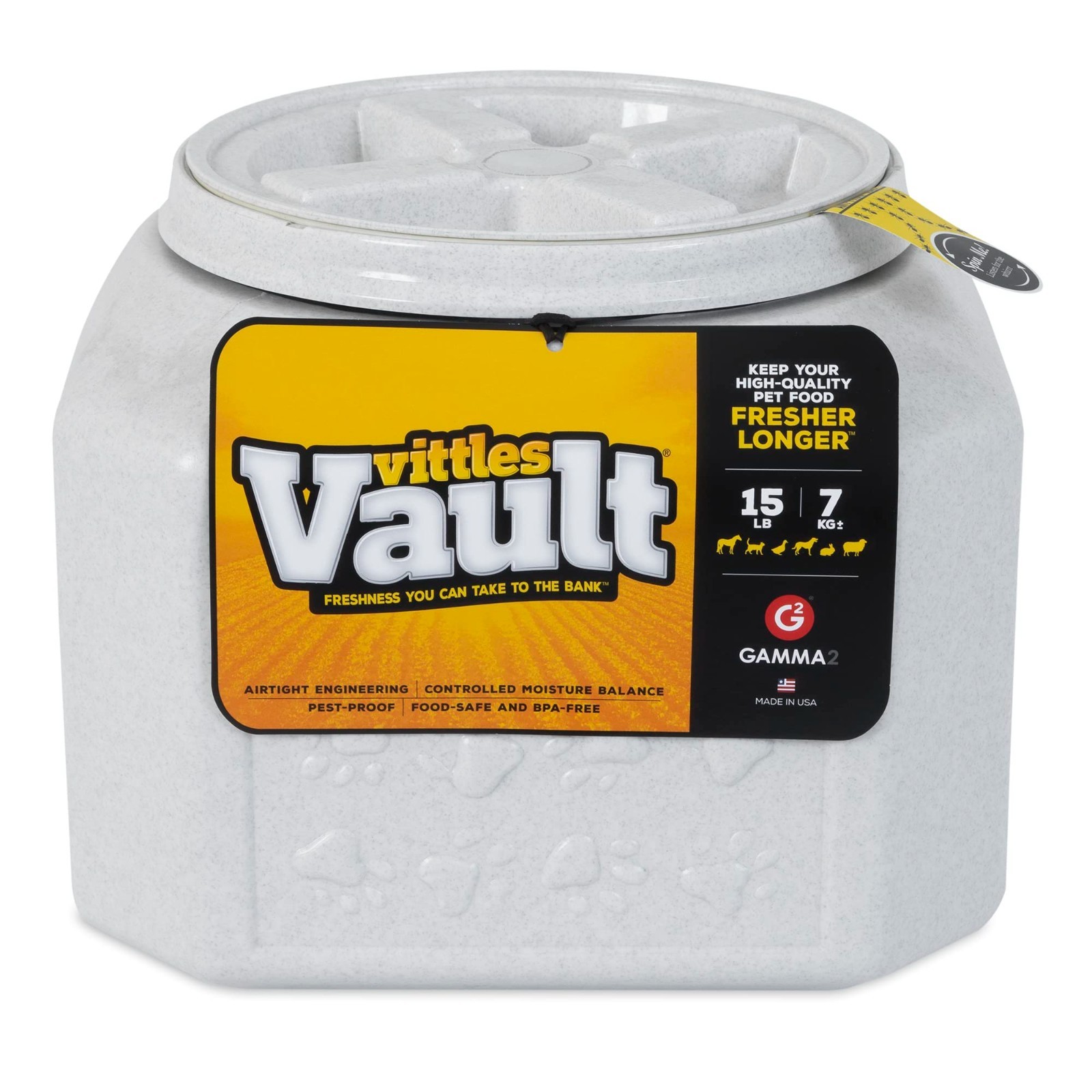 2 PACK Gamma2 Vittles Vault Dog Food Storage Container, holds up to 10-15 Pounds
