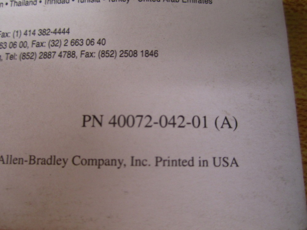 Allen Bradley 40072-042-01 SLC 500 Installation Instructions 40072-042-01 (A)