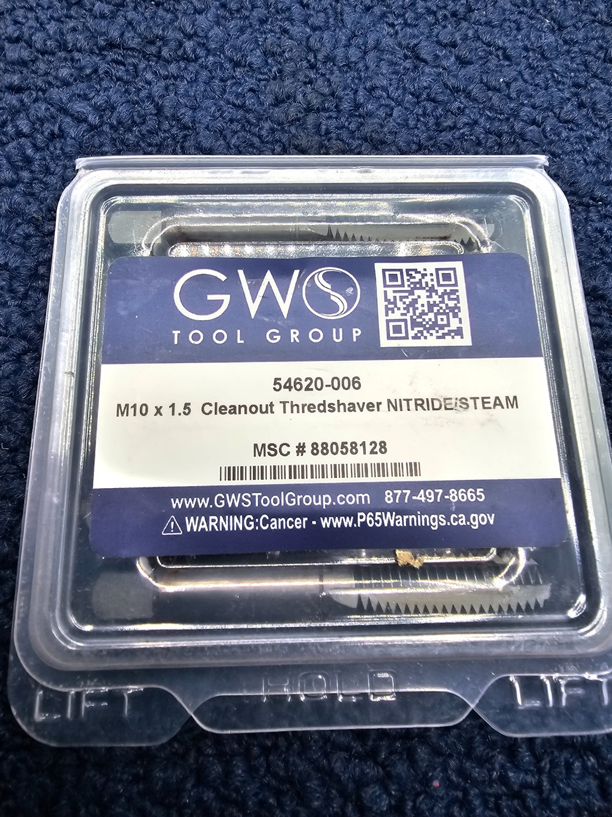 (QTY 6) GWS 54620-006: M10 x 1.5 Cleanout Thredshaver Nitridestream