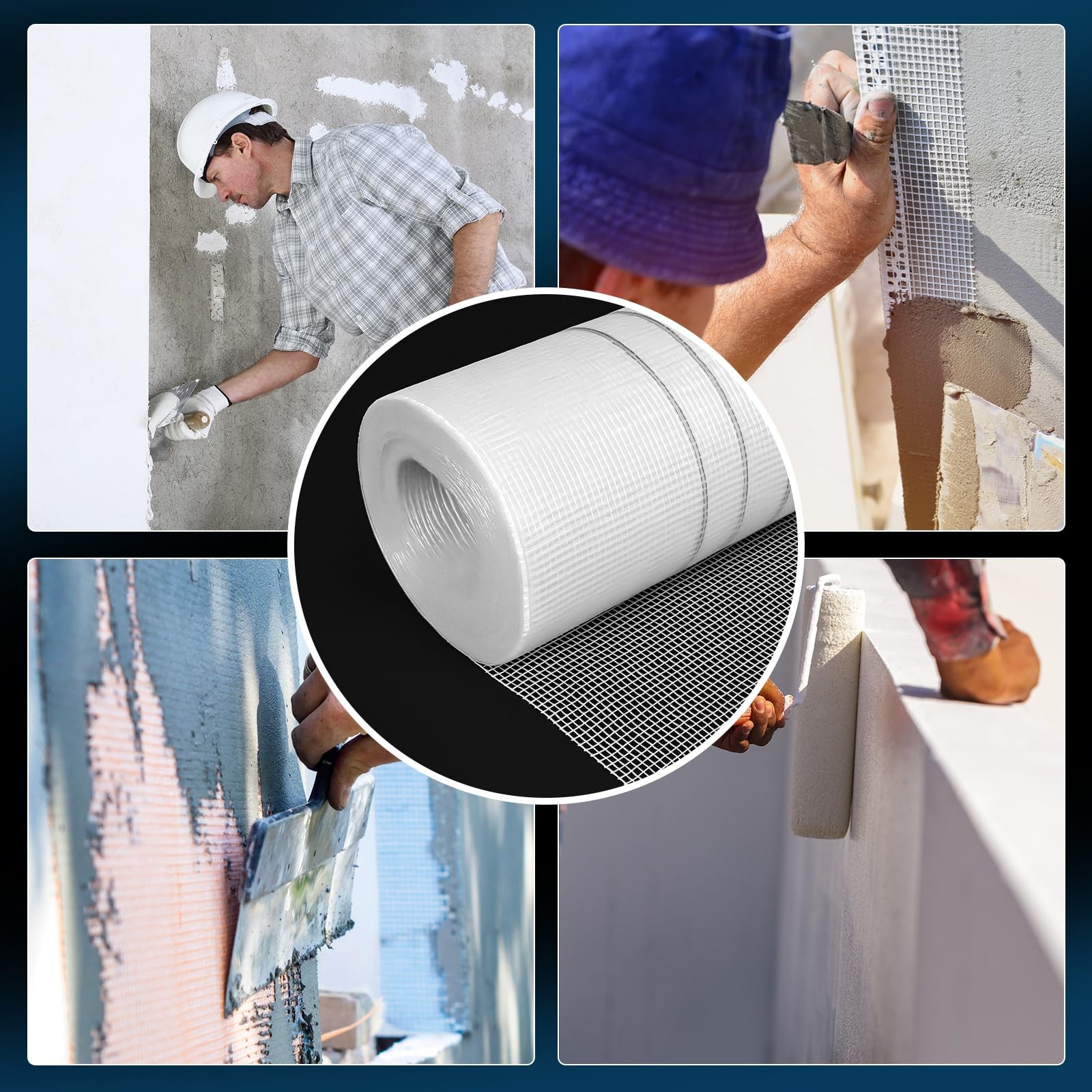 Maasechs 3.2 x 164 ft Fiberglass Mesh Roll White Plastering Mesh Enhanced Str…