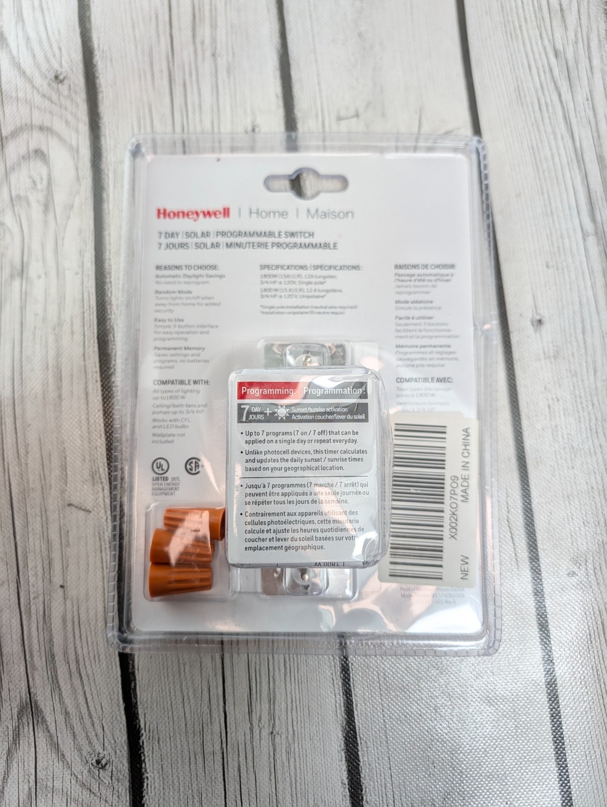 Honeywell 120-Volt 7-Day Programmable In/Out Motor & Light Switch Timer RPLS740B