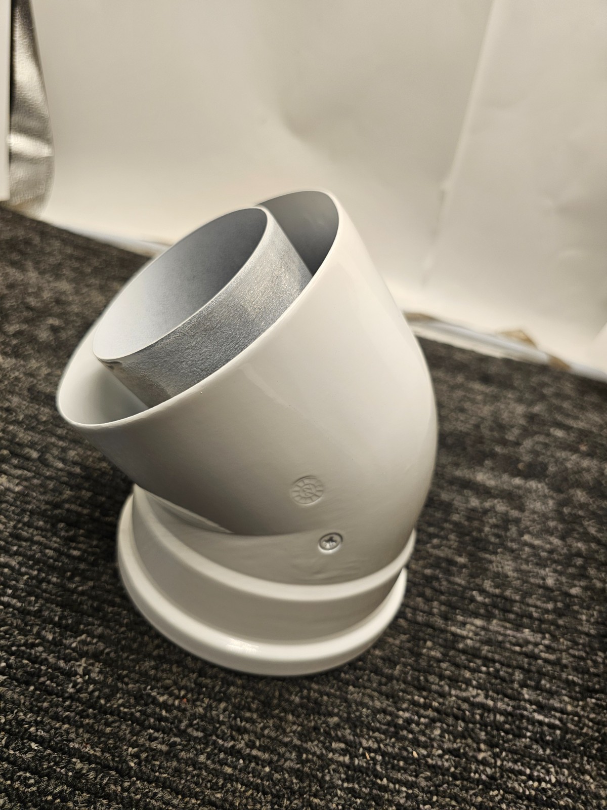 Navien GXXX001894 NaviVent 80-125 mm 45 Deg Elbow Concentric Venting White