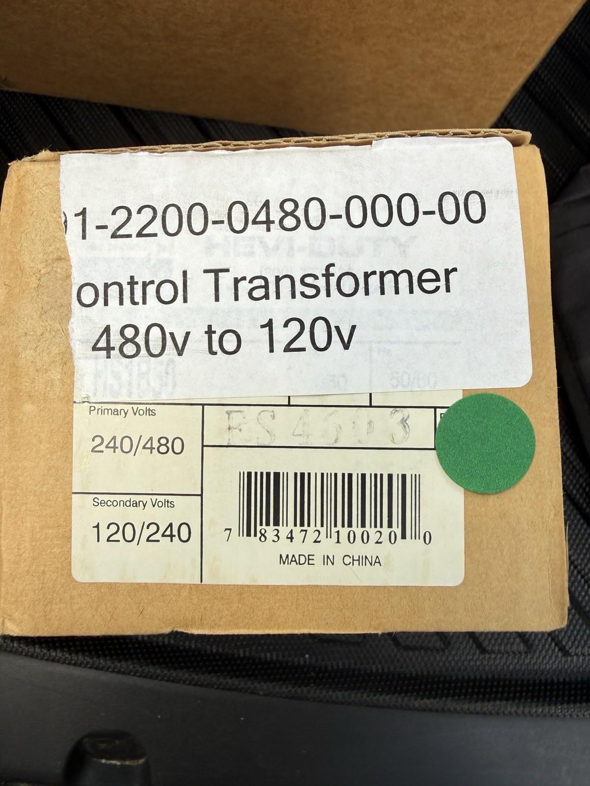 Hevi-Duty HS1B50 Sola Transformer, Primary Voltage, 240/480