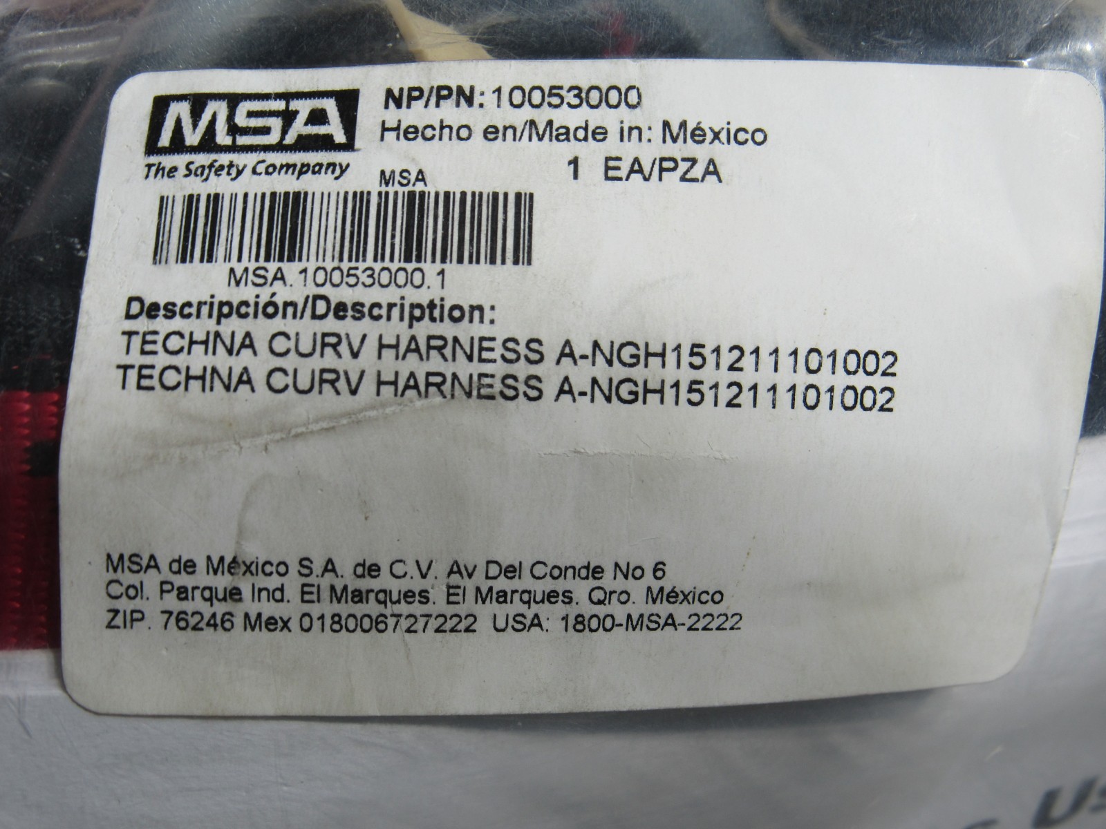 MSA TechnaCurv Full-Body Harness – Standard Vest-Type With Shoulder Pad 10053000