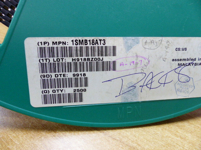 ONSEMI 1SMB18AT3 Qty of 200 per Lot 20.0V 10% 403A03 SMB 600WPk