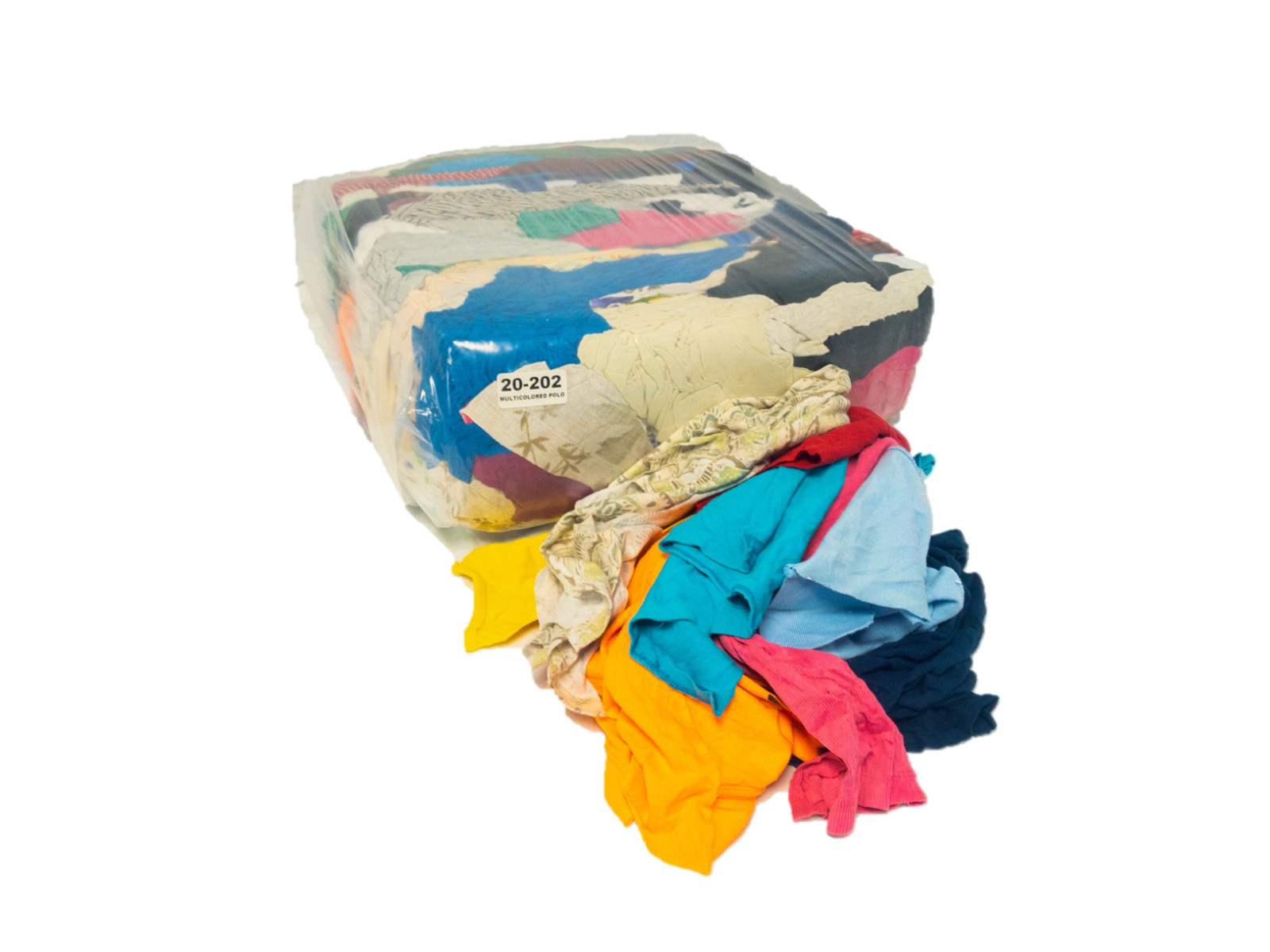 Pallet of 25lb Compressed Bags of Colored T-Shirt Cleaning Rags (40 bags/1000LB)