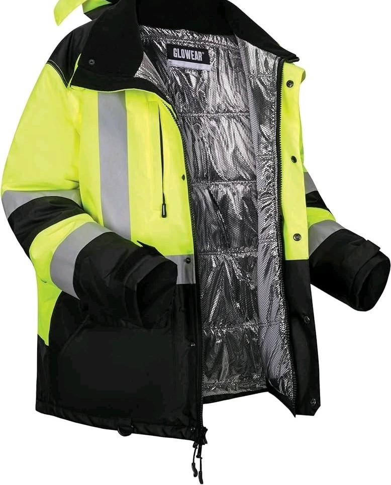 Ergodyne 8390 GloWear AmpliFIRE Winter Jacket Men Large Hi Vis Construction ANSI