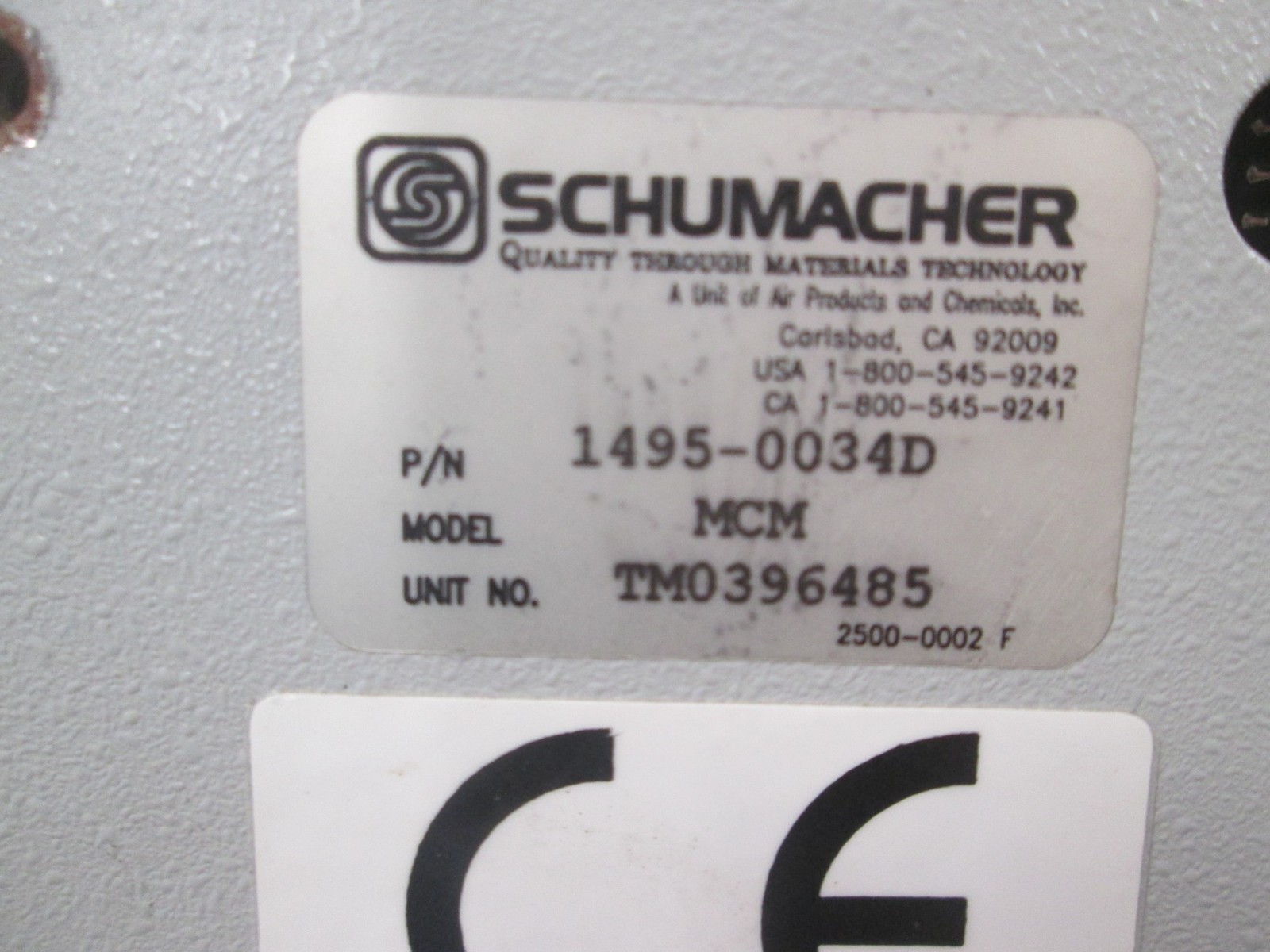 Schumacher, 1495-0034D, MCM, Control Panel, Used