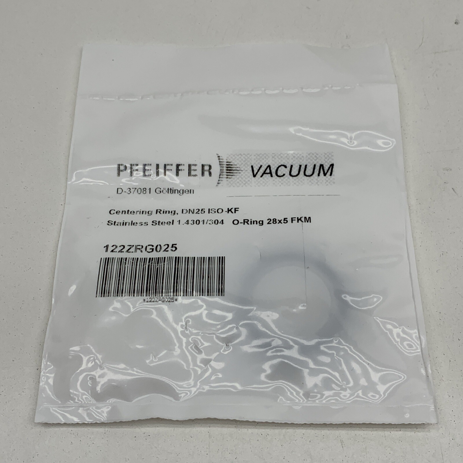 Pfeiffer Vacuum 122ZRG025 Stainless Steel Centering Ring DN25 ISO KF