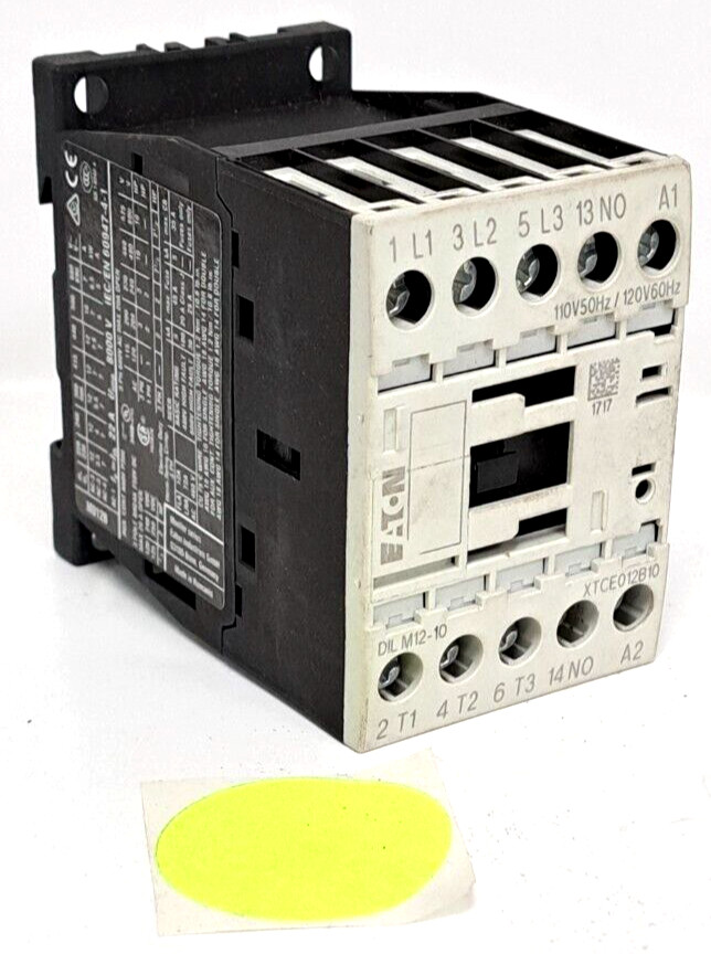 EATON CONTACTOR 110/120V AC 50/60HZ 3PH 600V MAX 20A DILM12-10 XTCE012B10A