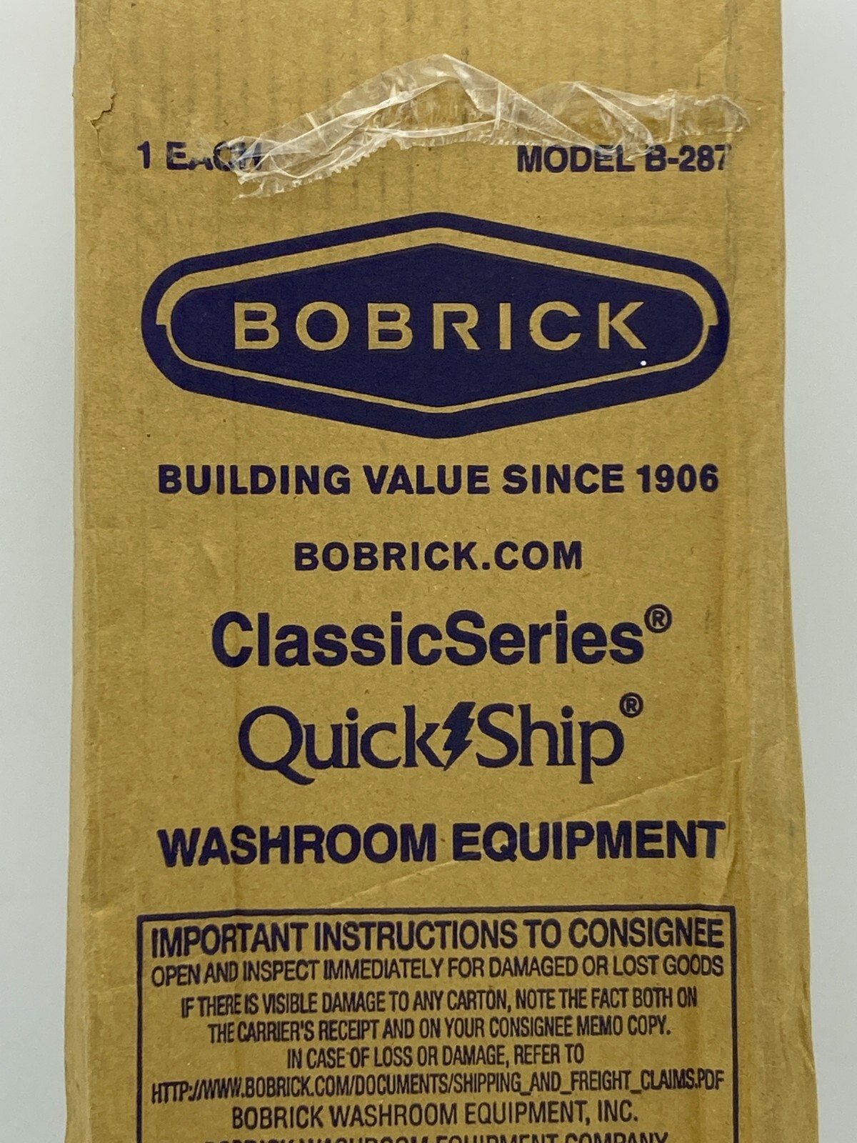 Bobrick B-287 Stainless Steel Folding Utility Bathroom Shelf