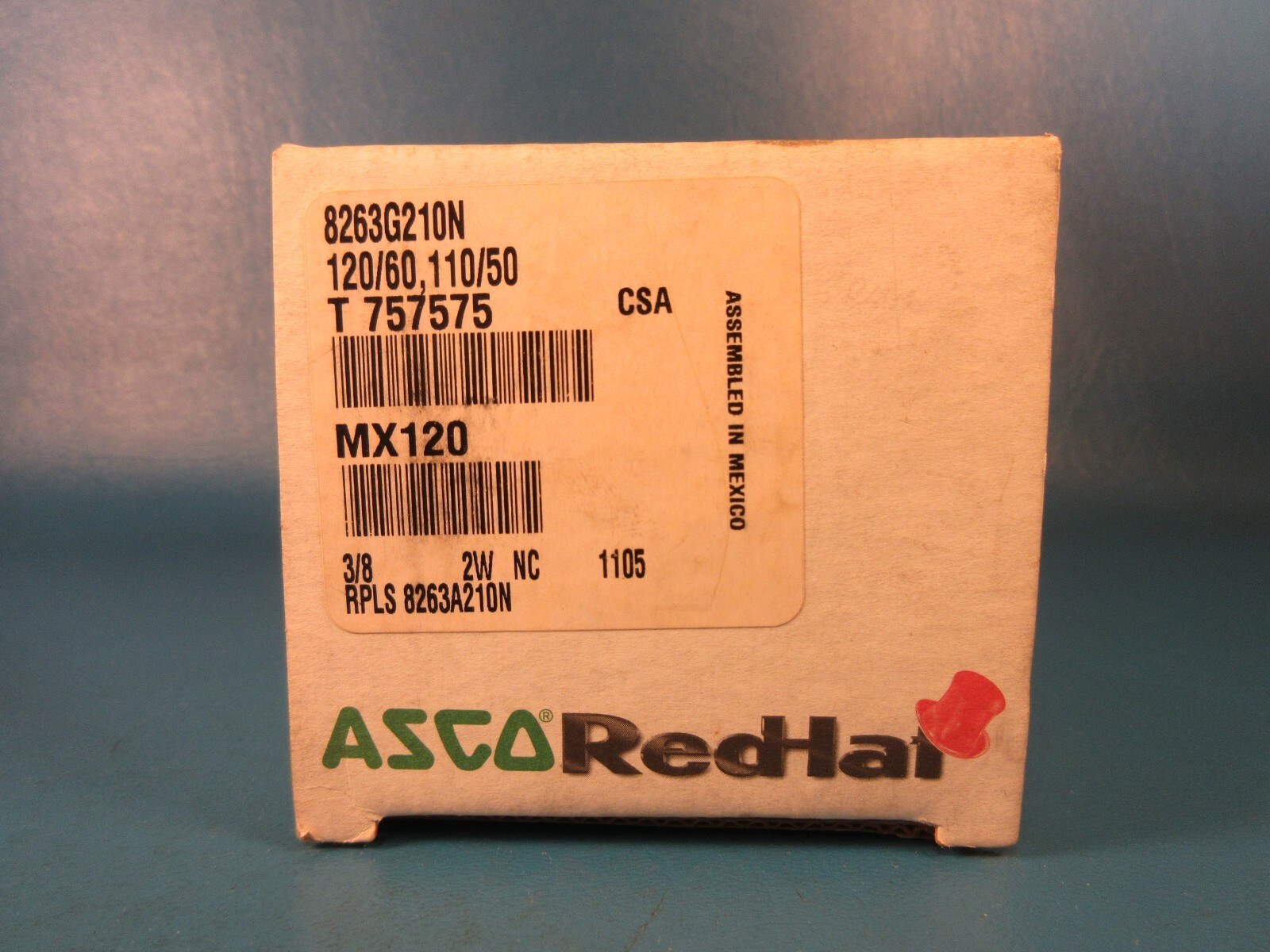 ASCO 8263G210N 3/8 NPT SOLENOID, Valve, 2 way, 120/60, 110/50