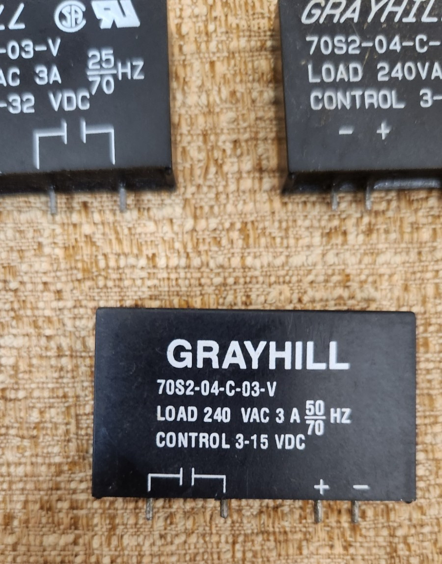 GRAYHILL 70S2 04 C 03 V -3A 240 VAC Relay Lot of 3 two control 3-32 and one 3-15